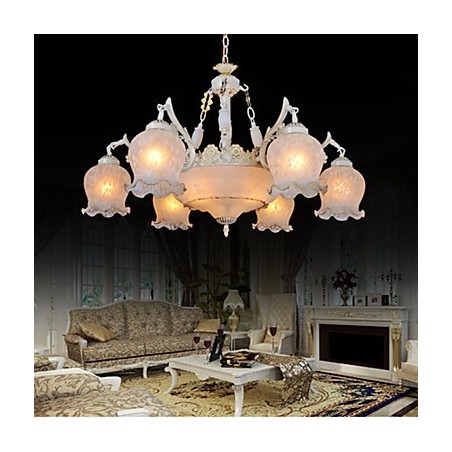 Lustre blanc européen rétro classique Lustre blanc européen rétro classique