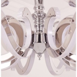 Lustre suspendu de luxe contemporain moderne à 6 lumières avec abat-jour en verre