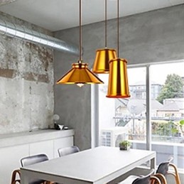 Lustre mini style moderne contemporain en métal à 3 lumières