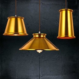 Lustre mini style moderne contemporain en métal à 3 lumières