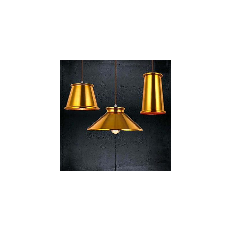 Lustre mini style moderne contemporain en métal à 3 lumières
