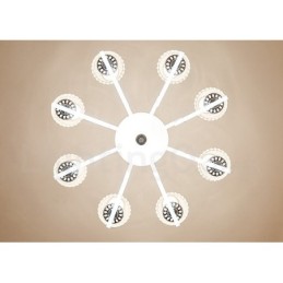 Lustre suspendu en cristal de luxe rustique rétro avec abat-jour en verre