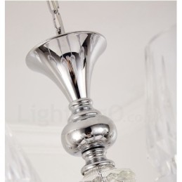 Lustre suspendu en cristal de luxe rustique rétro avec abat-jour en verre