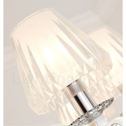 Lustre suspendu en cristal de luxe rustique rétro avec abat-jour en verre