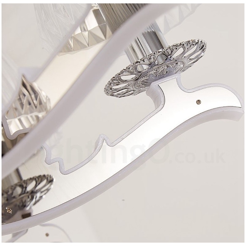 Lustre suspendu en cristal de luxe rustique rétro avec abat-jour en verre