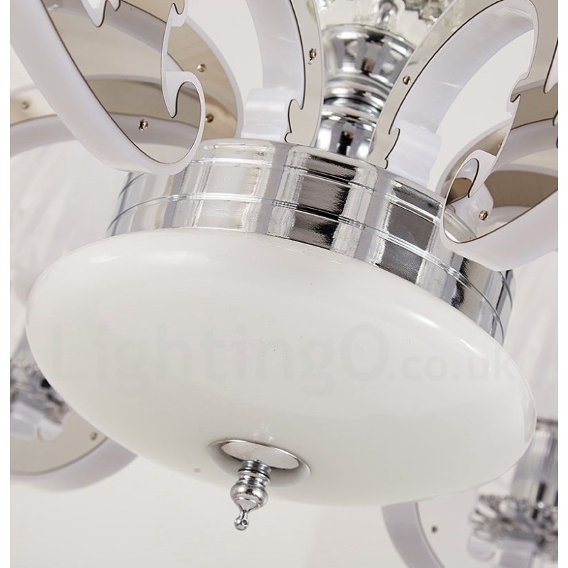 Lustre suspendu en cristal de luxe rustique rétro avec abat-jour en verre