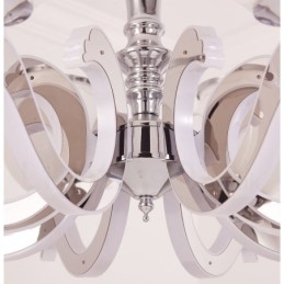 Lustre suspendu de luxe contemporain moderne à 8 lumières avec abat-jour en verre