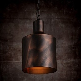 Lustre rustique en métal à tambour