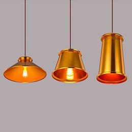 Lustre mini style moderne contemporain en métal à 3 lumières