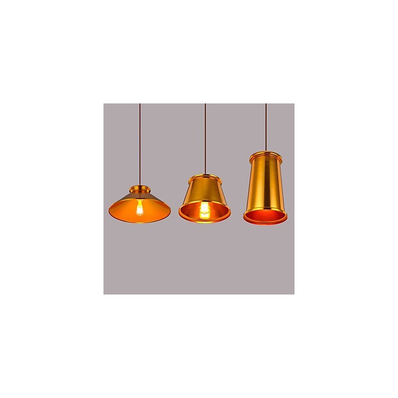 Lustre mini style moderne contemporain en métal à 3 lumières