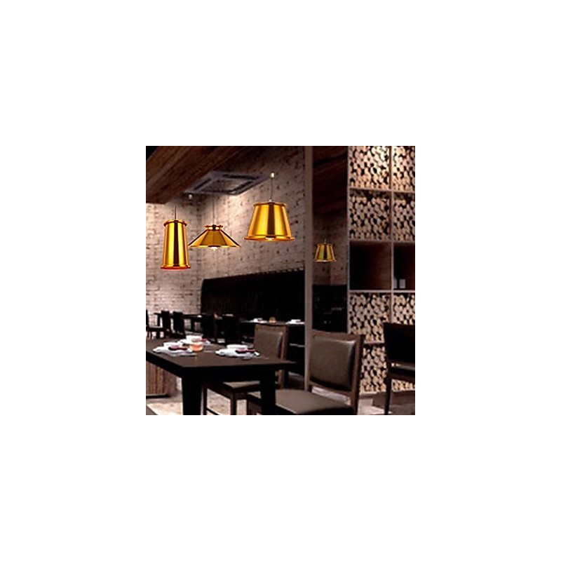 Lustre mini style moderne contemporain en métal à 3 lumières