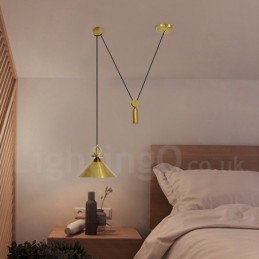 Plafonnier suspendu en laiton de style nordique contemporain moderne en cuivre pur