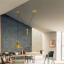 Plafonnier suspendu en laiton de style nordique contemporain moderne en cuivre pur