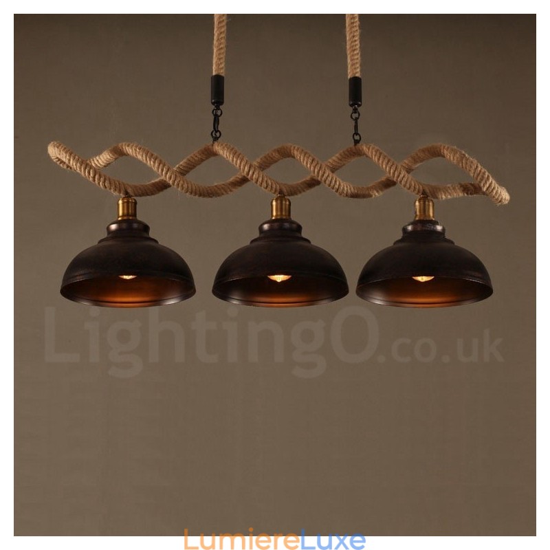Plafonnier à 3 lampes suspendues