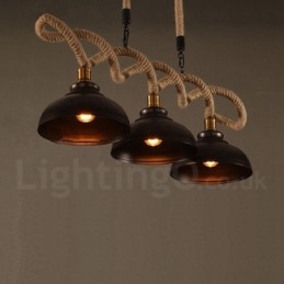 Plafonnier à 3 lampes suspendues