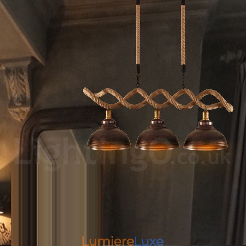 Plafonnier à 3 lampes suspendues