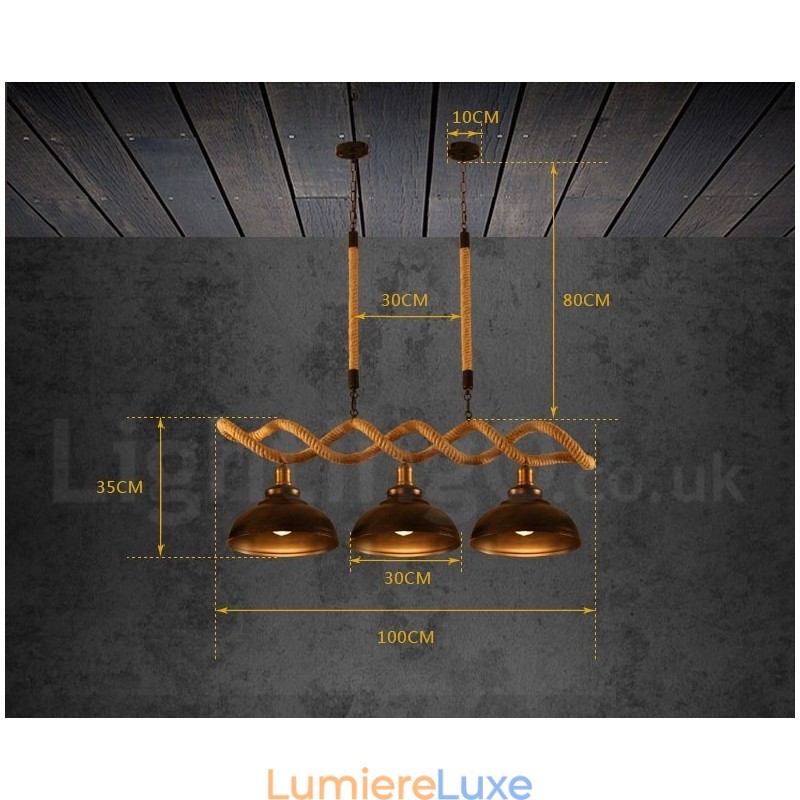 Plafonnier à 3 lampes suspendues