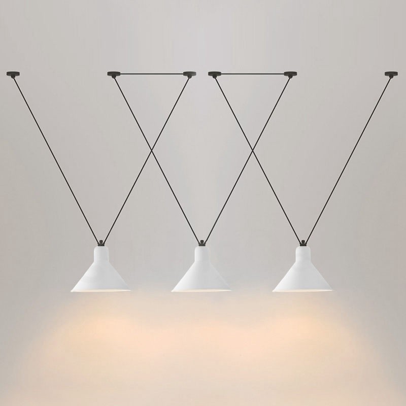 Plafonnier suspendu contemporain moderne à 3 lumières