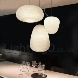 Plafonnier suspendu contemporain moderne à 1 lumière avec abat-jour en verre