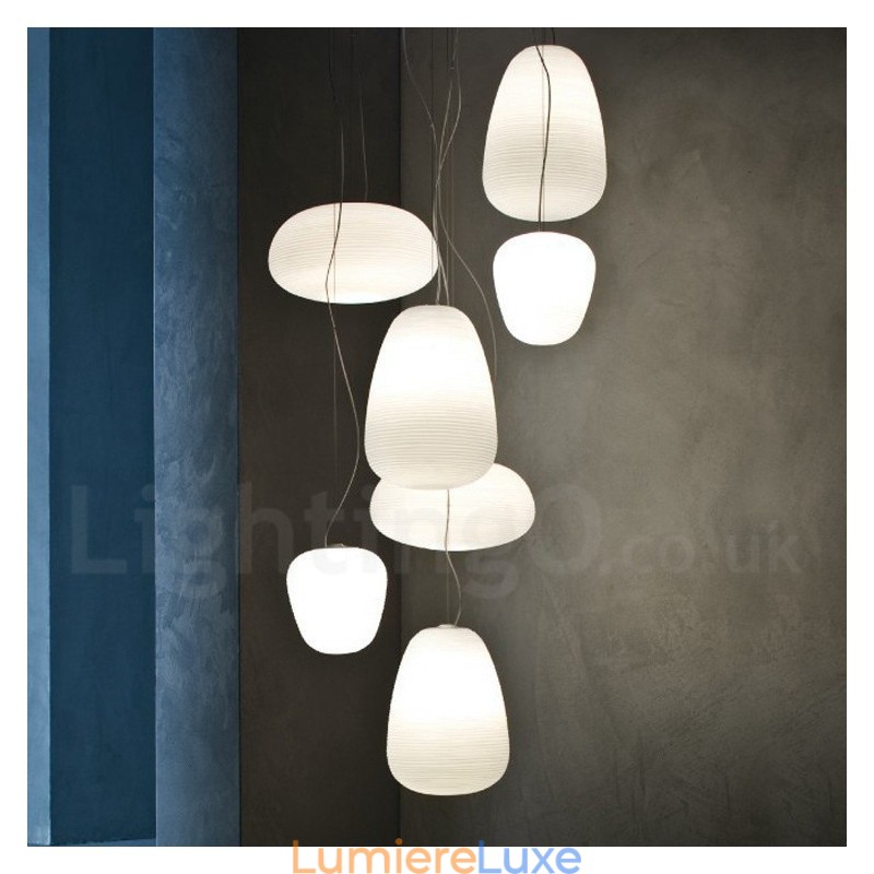 Plafonnier suspendu contemporain moderne à 1 lumière avec abat-jour en verre