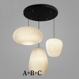 Plafonnier suspendu contemporain moderne à 1 lumière avec abat-jour en verre