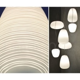 Plafonnier suspendu contemporain moderne à 1 lumière avec abat-jour en verre
