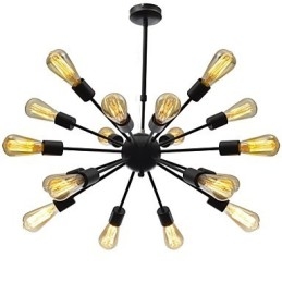 Lustre radial minimaliste de style nord-américain à 18 lumières