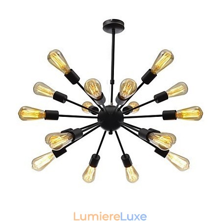 Lustre radial minimaliste de style nord-américain à 18 lumières Lustre radial minimaliste de style nord-américain à 18 lumières