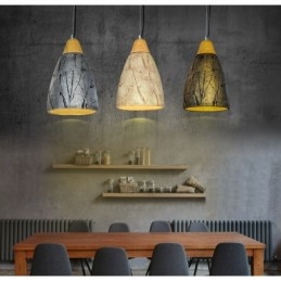 Plafonnier suspendu contemporain moderne en ciment à 1 lumière