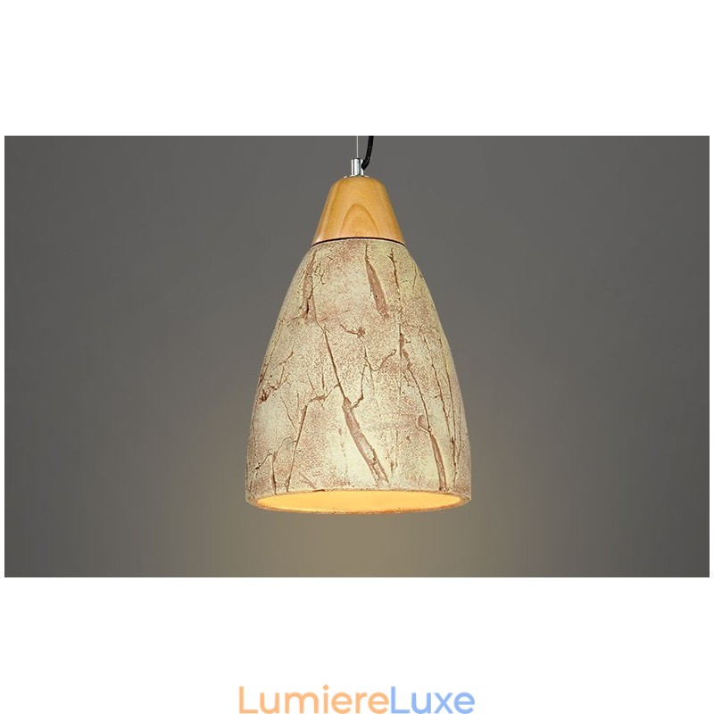 Plafonnier suspendu contemporain moderne en ciment à 1 lumière