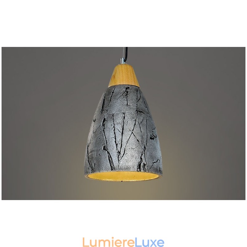 Plafonnier suspendu contemporain moderne en ciment à 1 lumière
