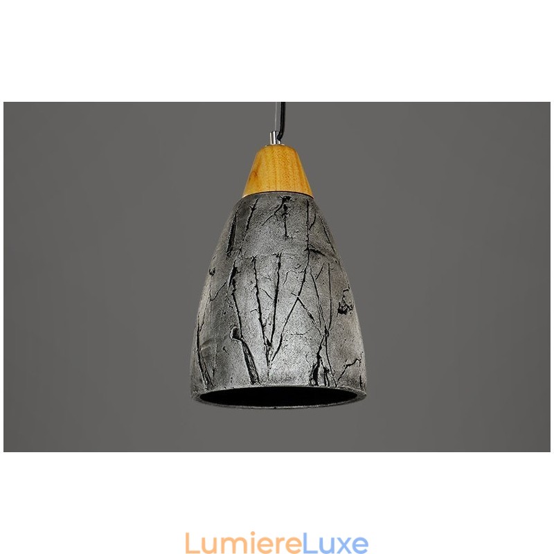 Plafonnier suspendu contemporain moderne en ciment à 1 lumière