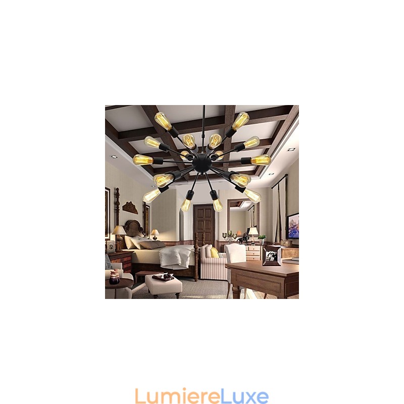 Lustre radial minimaliste de style nord-américain à 18 lumières