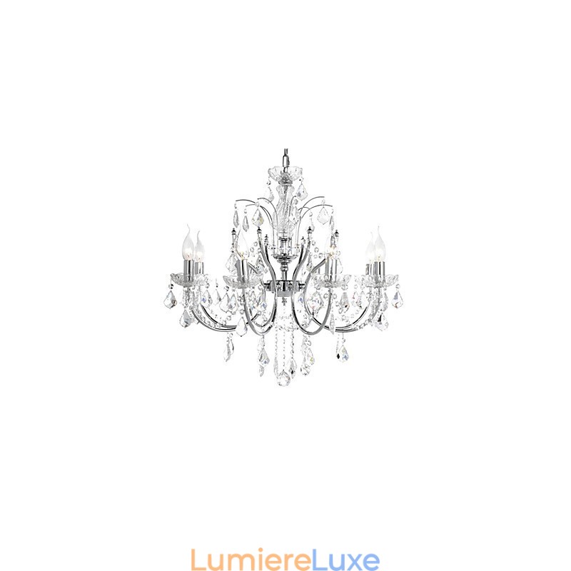 Lustre en cristal élégant à 8 lumières