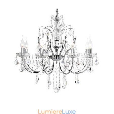 Lustre en cristal élégant à 8 lumières Lustre en cristal élégant à 8 lumières