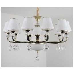 Lustre suspendu en cristal de luxe moderne et contemporain avec abat-jour en verre