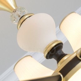 Lustre suspendu en cristal de luxe moderne et contemporain avec abat-jour en verre