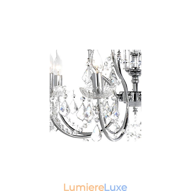 Lustre en cristal élégant à 8 lumières