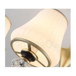 Lustre suspendu en cristal de luxe moderne et contemporain avec abat-jour en verre