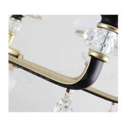 Lustre suspendu en cristal de luxe moderne et contemporain avec abat-jour en verre