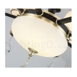 Lustre suspendu en cristal de luxe moderne et contemporain avec abat-jour en verre