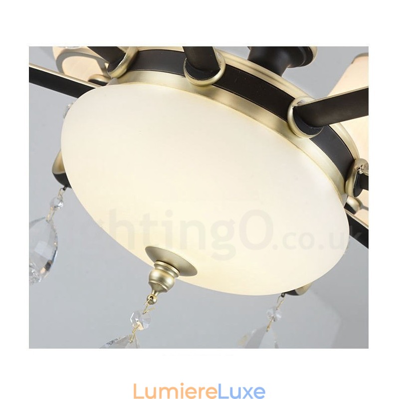 Lustre suspendu en cristal de luxe moderne et contemporain avec abat-jour en verre