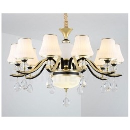 Lustre suspendu en cristal de luxe moderne et contemporain avec abat-jour en verre