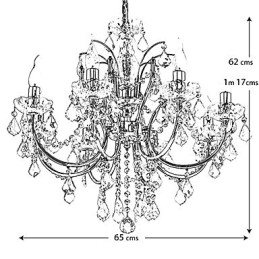 Lustre en cristal élégant à 8 lumières