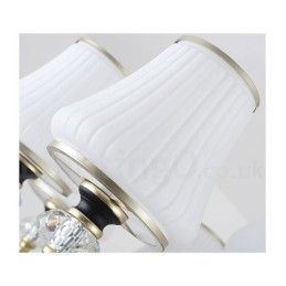 Lustre suspendu en cristal de luxe moderne et contemporain avec abat-jour en verre