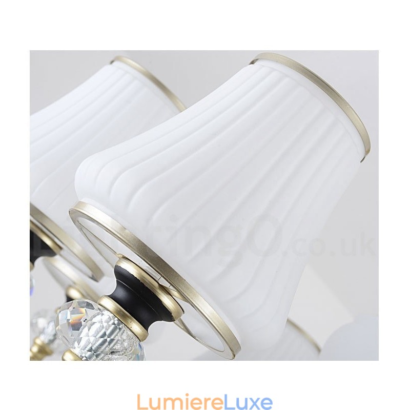 Lustre suspendu en cristal de luxe moderne et contemporain avec abat-jour en verre