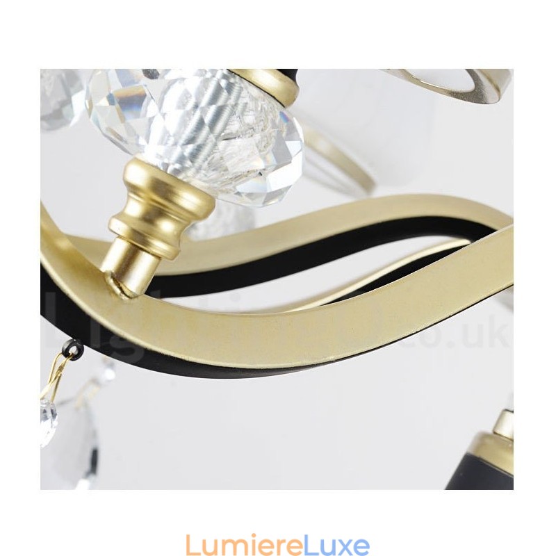 Lustre suspendu en cristal de luxe moderne et contemporain avec abat-jour en verre