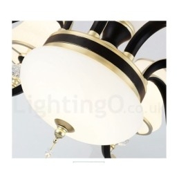 Lustre suspendu en cristal de luxe moderne et contemporain avec abat-jour en verre