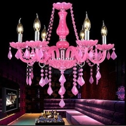 Lampe à café Project Light Candle Crystal Suspension Lampe Rose