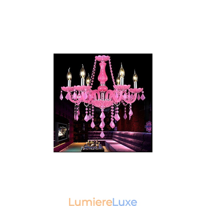 Lampe à café Project Light Candle Crystal Suspension Lampe Rose
